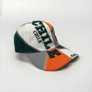 New Chile 3-D Embroidered Orange Green Strapback Baseball Cap Mens